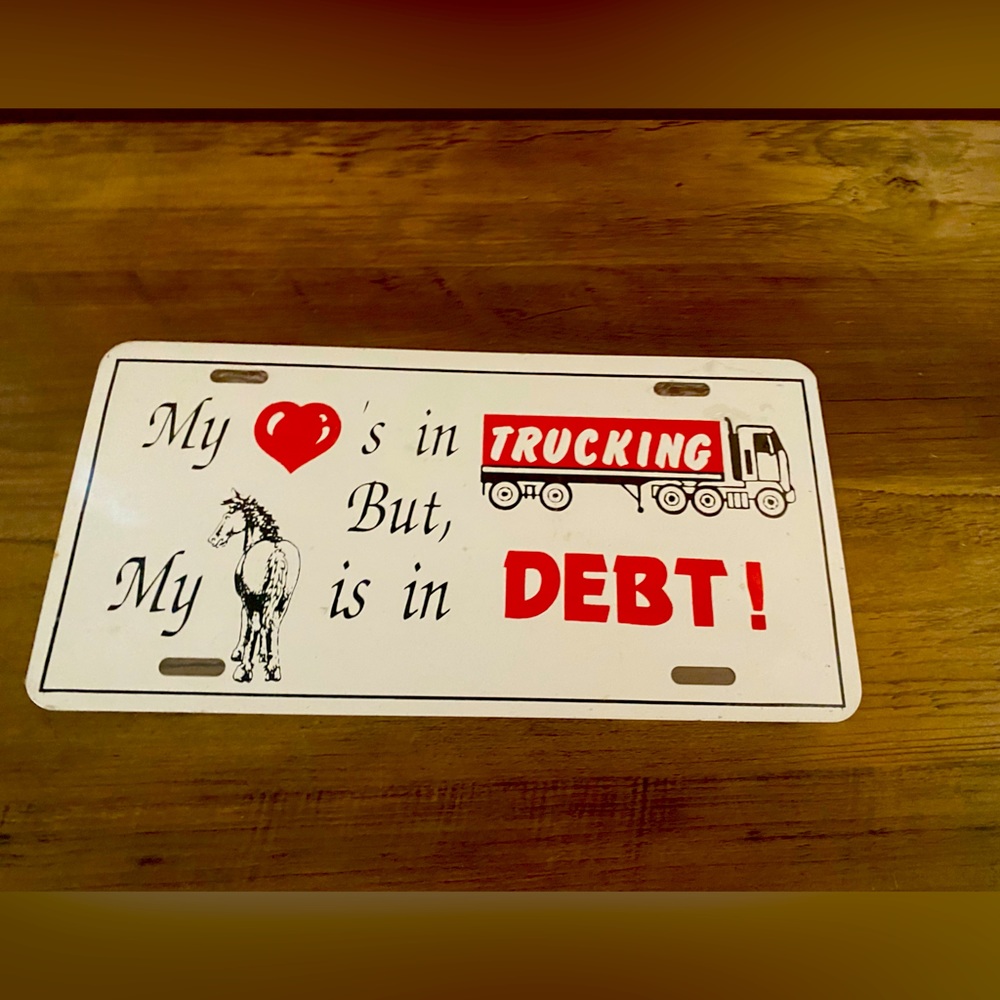 Vintage Novelty Trucking License Plate